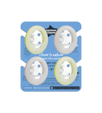 Suzeta de noapte Tommee Tippee Closer to Nature "Breast like pacifier", 6-18 luni, Roz/Galben, 4 buc